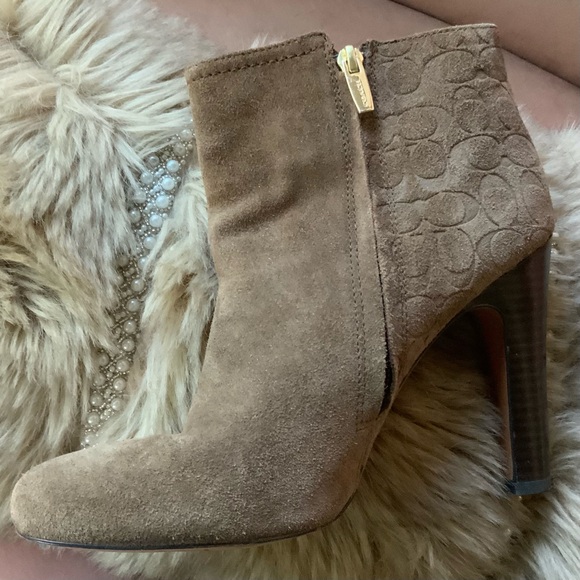 Coach Tan Suede Signature Ankle Boots - Picture 5 of 13
